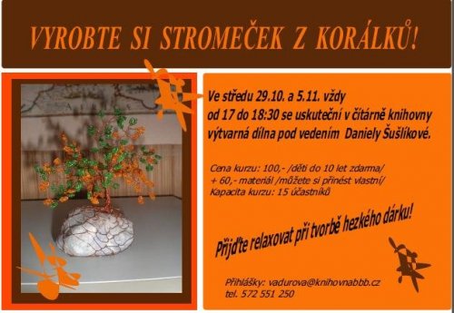 Plakát k akci Výroba stromečku z korálků.